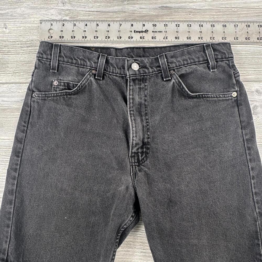 VTG Levis 505 Jean Shorts Mens 32 Black Orange Tab Made in USA EUC - Picture 2 of 6